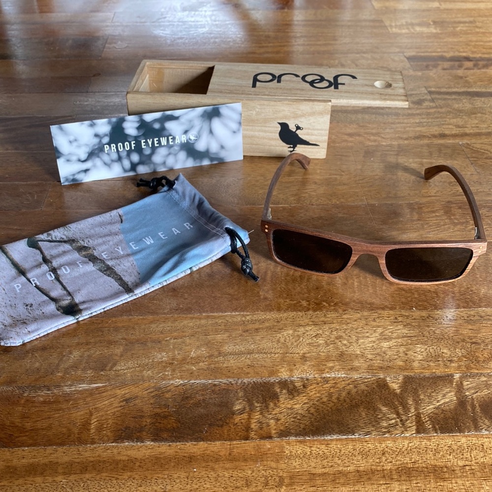 Proof Sunglasses. Wood frame. Great condition.